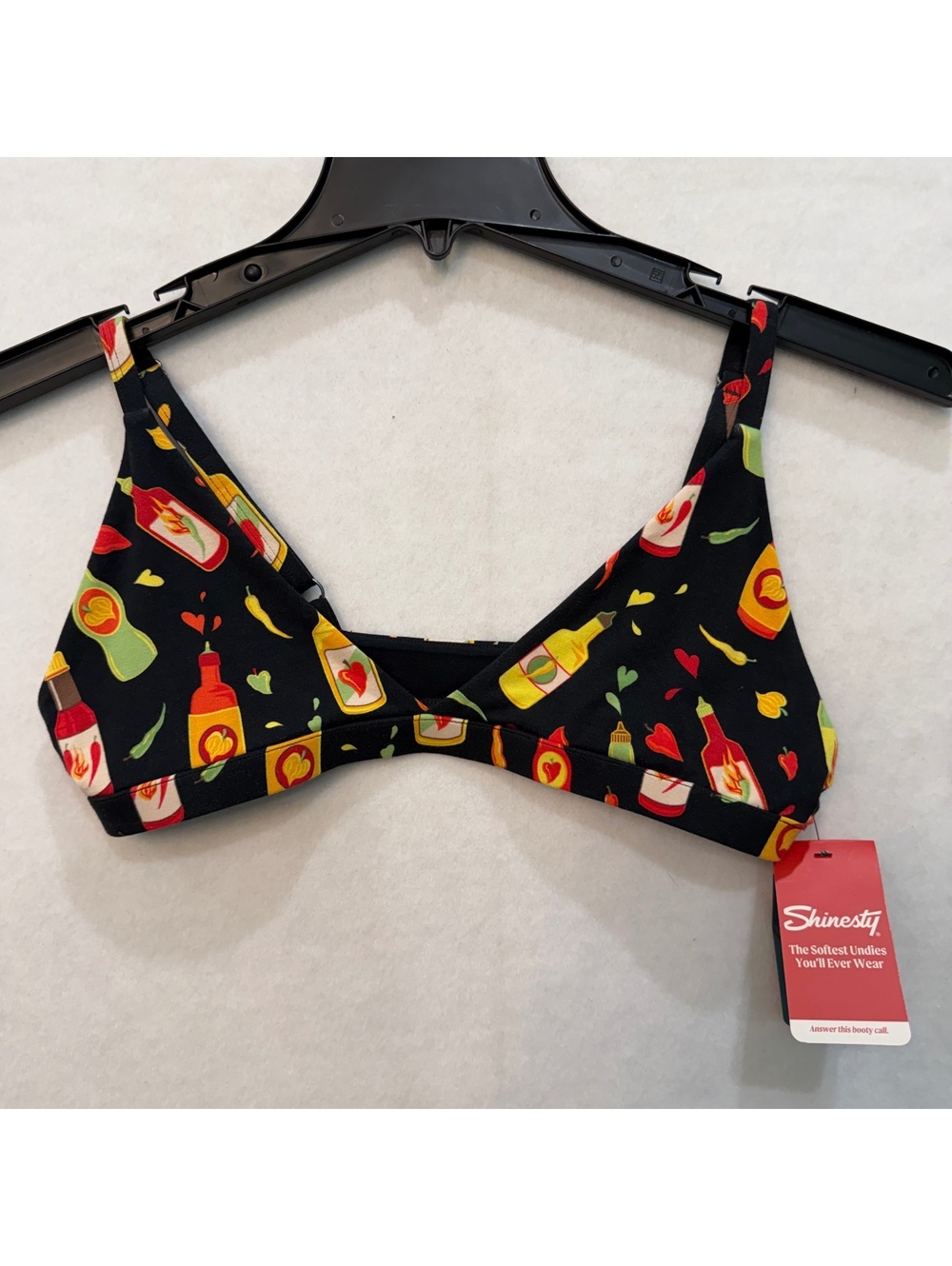 Shinesty Women's Triangle Bralette Size SMALL The Gotcha Sriracha Bra Soft